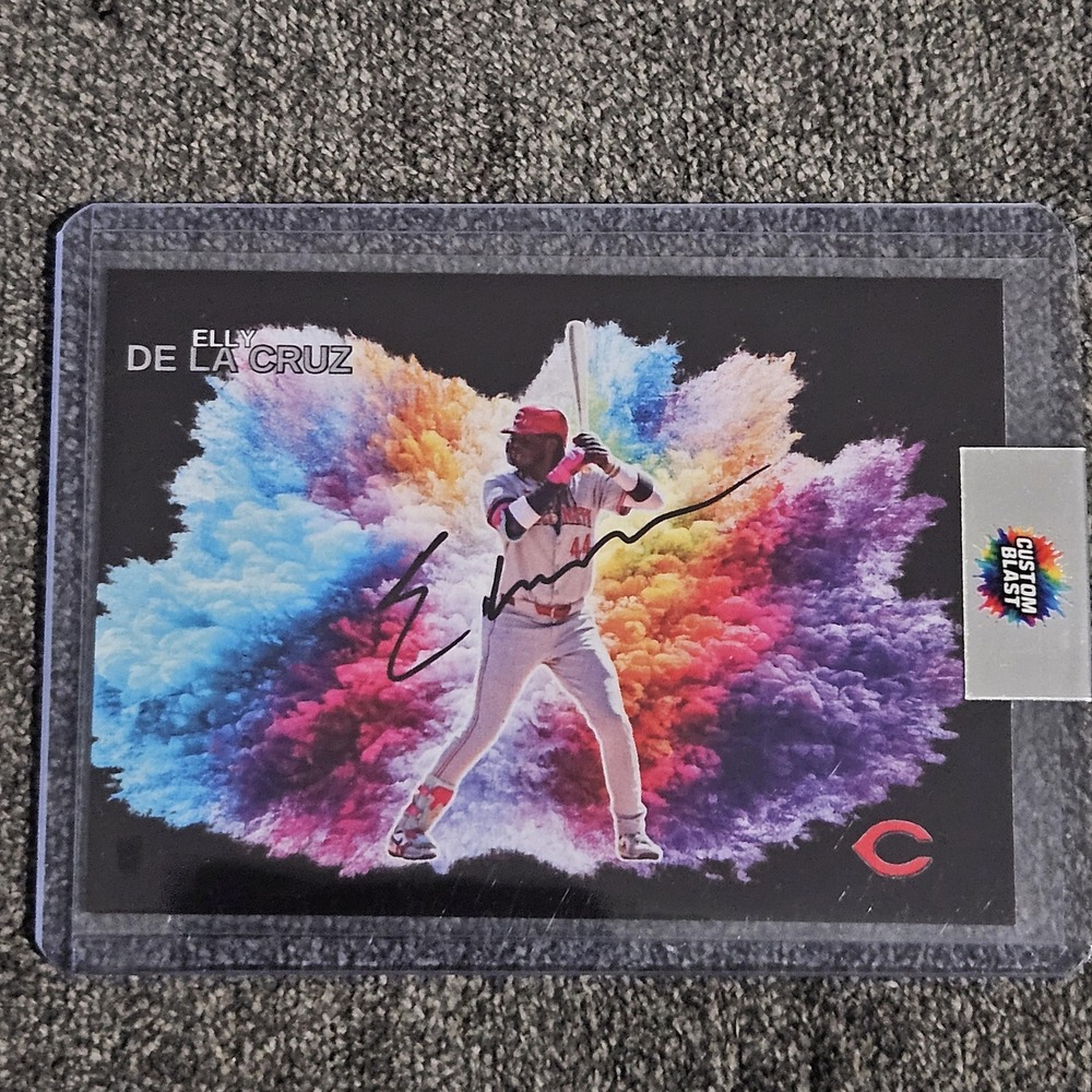 Elly De La Cruz CUSTOM Color Blast Baseball Card Cincinnati Reds